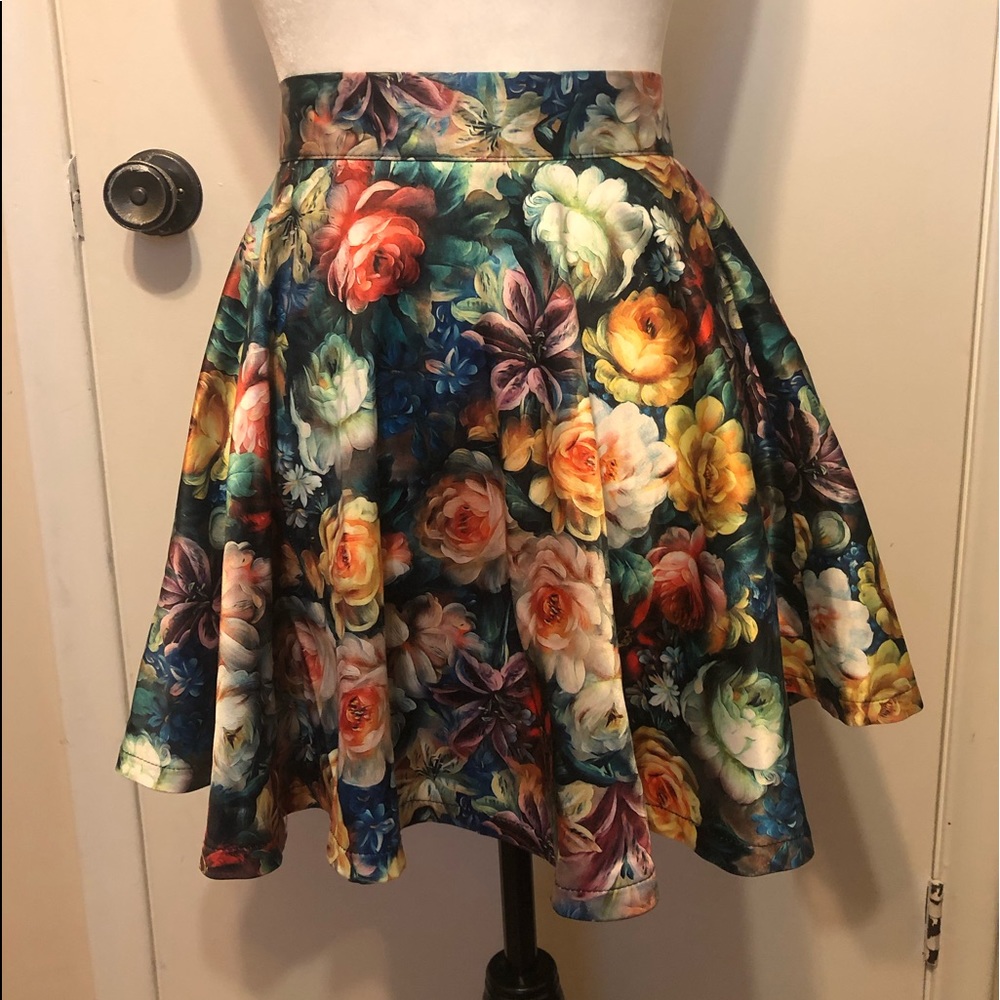 Mink Pink floral half circle skirt